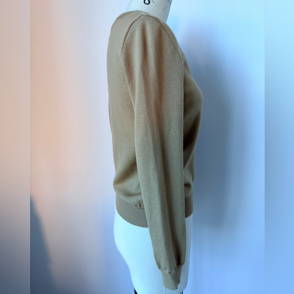 Moschino Tan Button-Up Cardigan Lana Wool size 6, Italian size 40, sweater - Picture 4 of 15